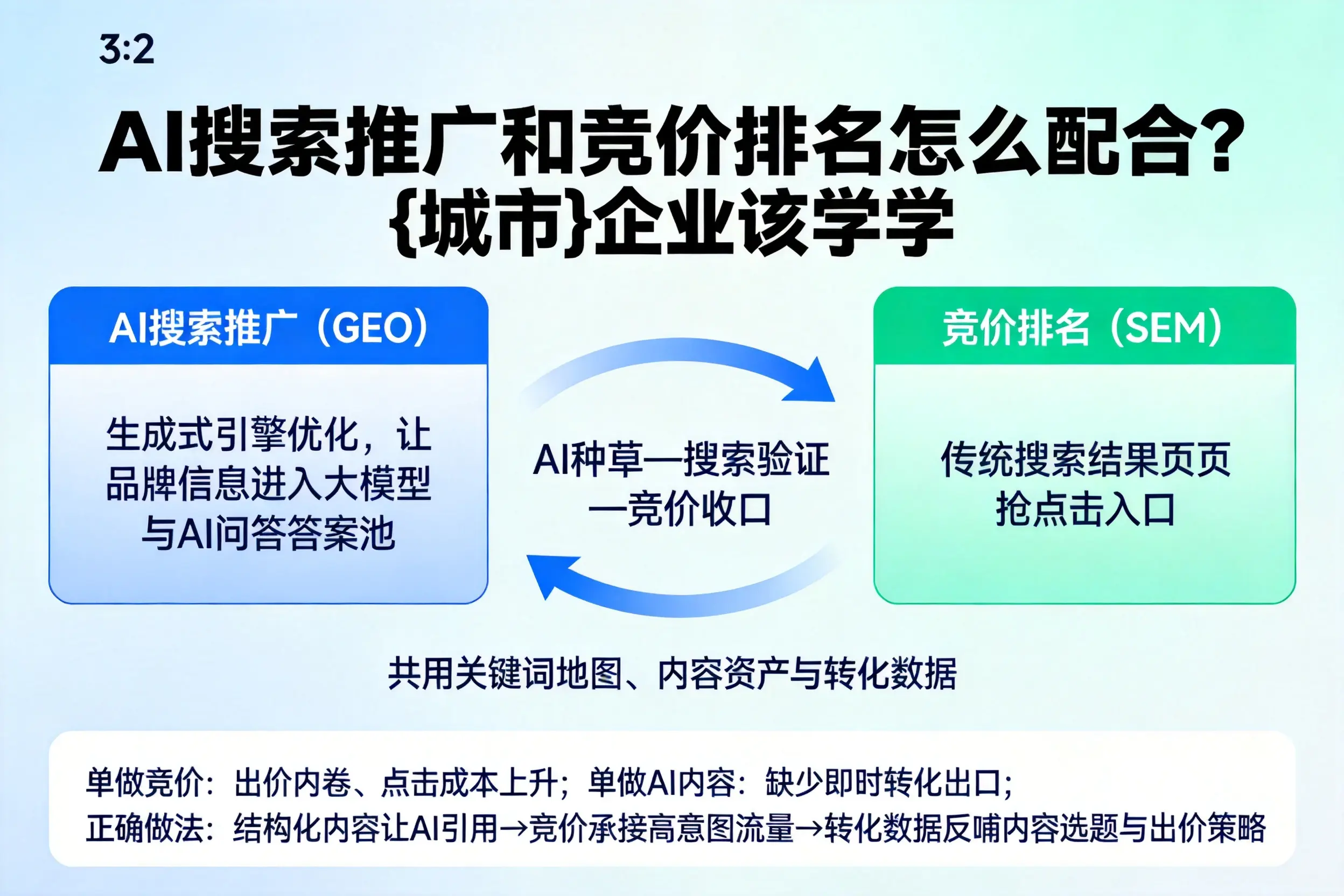 AI搜索推广和竞价排名怎么配合？荆门企业该学学